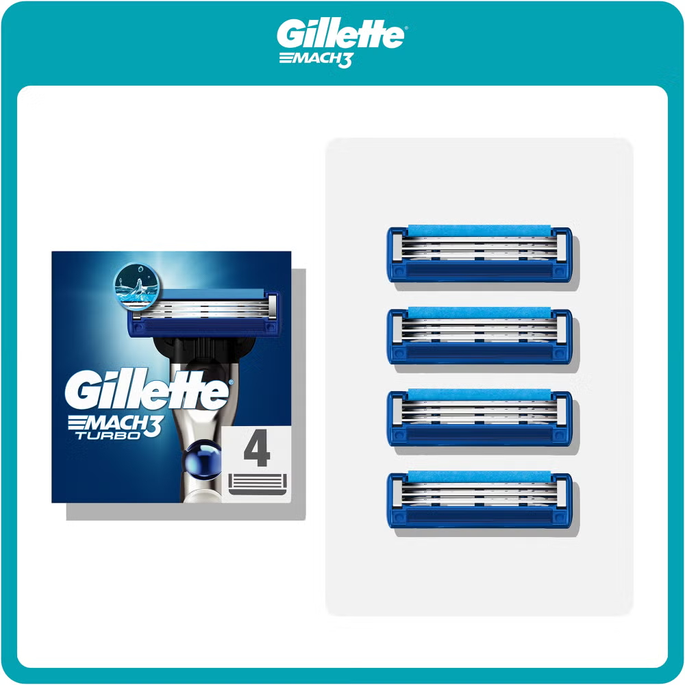 Gillette Mach3 Turbo 3D Razor Blades (4 Pack) Image 1