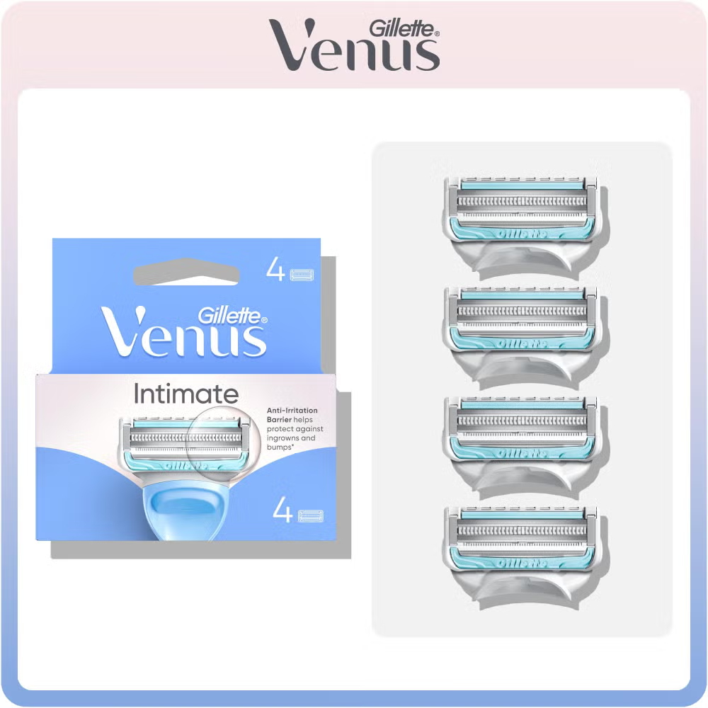 Gillette Venus razor blade refills, 4-count pack with aloe vera for smooth skin